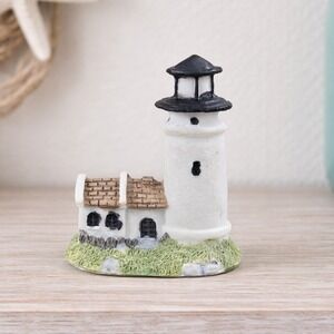 Mini Nautical Lighthouse Figurine Coastal Resin 3 Inch Decor